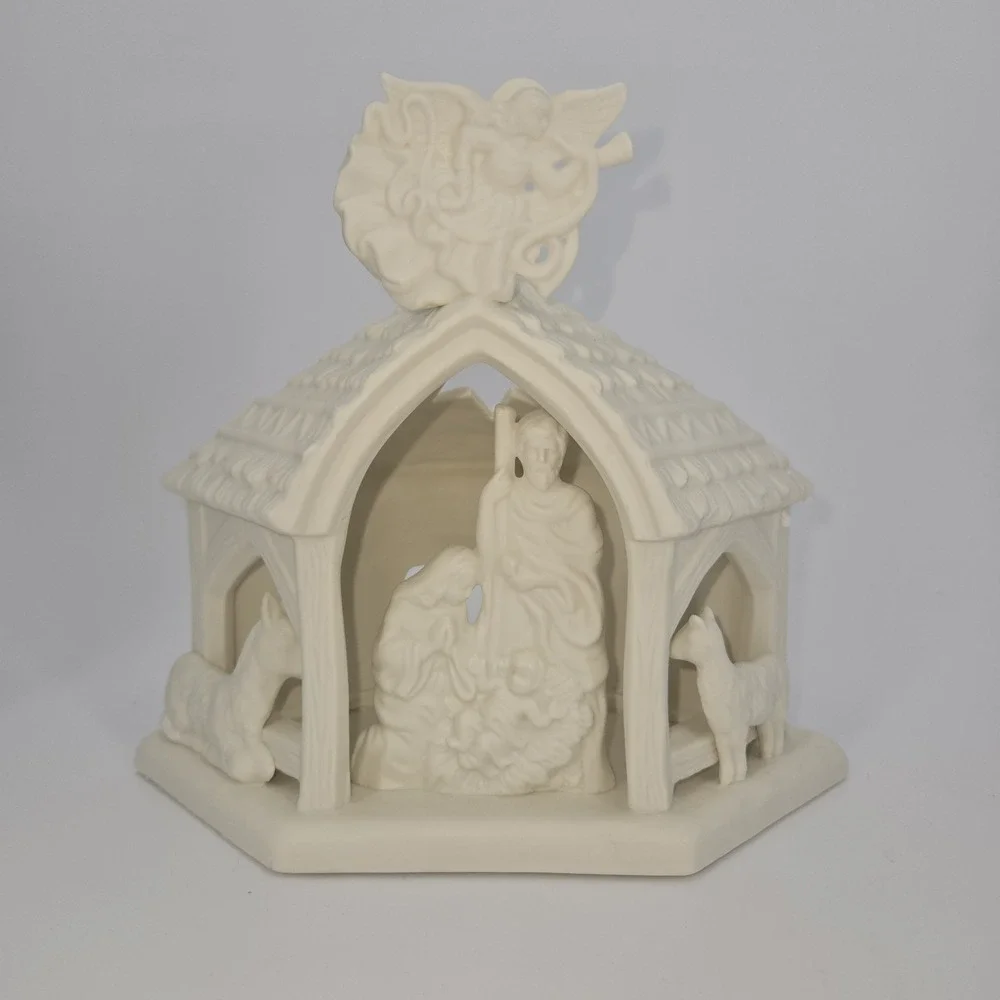 Partylite O Little Town Nativity‎ Tealight Holder Bisque Porcelain P7312 w Box - Picture 2 of 11